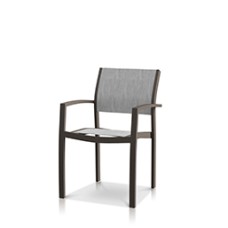 Dining Arm Chair Tex Gray Frame / Metallica Platinum Sling